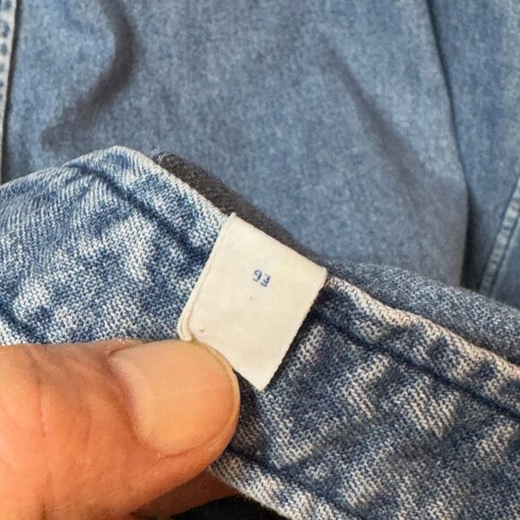 Rare Vintage 90s Polo Ralph Lauren Men's Plaid Flannel Lined Denim Shirt size L - Picture 9 of 10